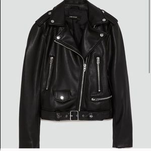 Zara leather biker jacket